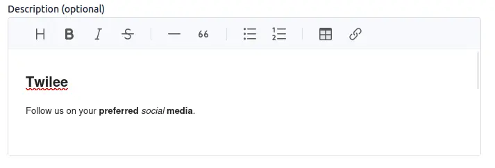 Rich Text Formatting Features