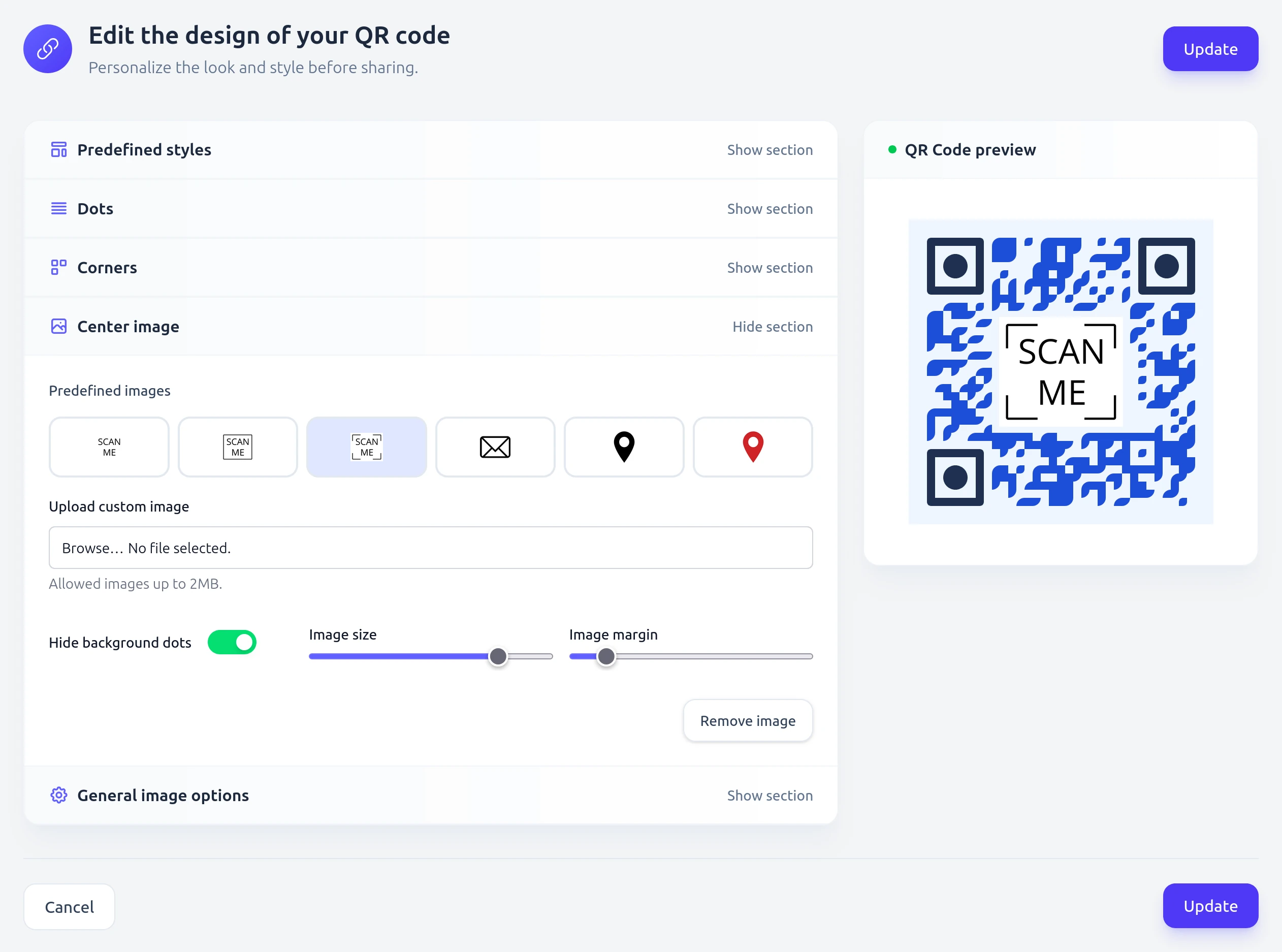 Add a predefined logo Screenshot
