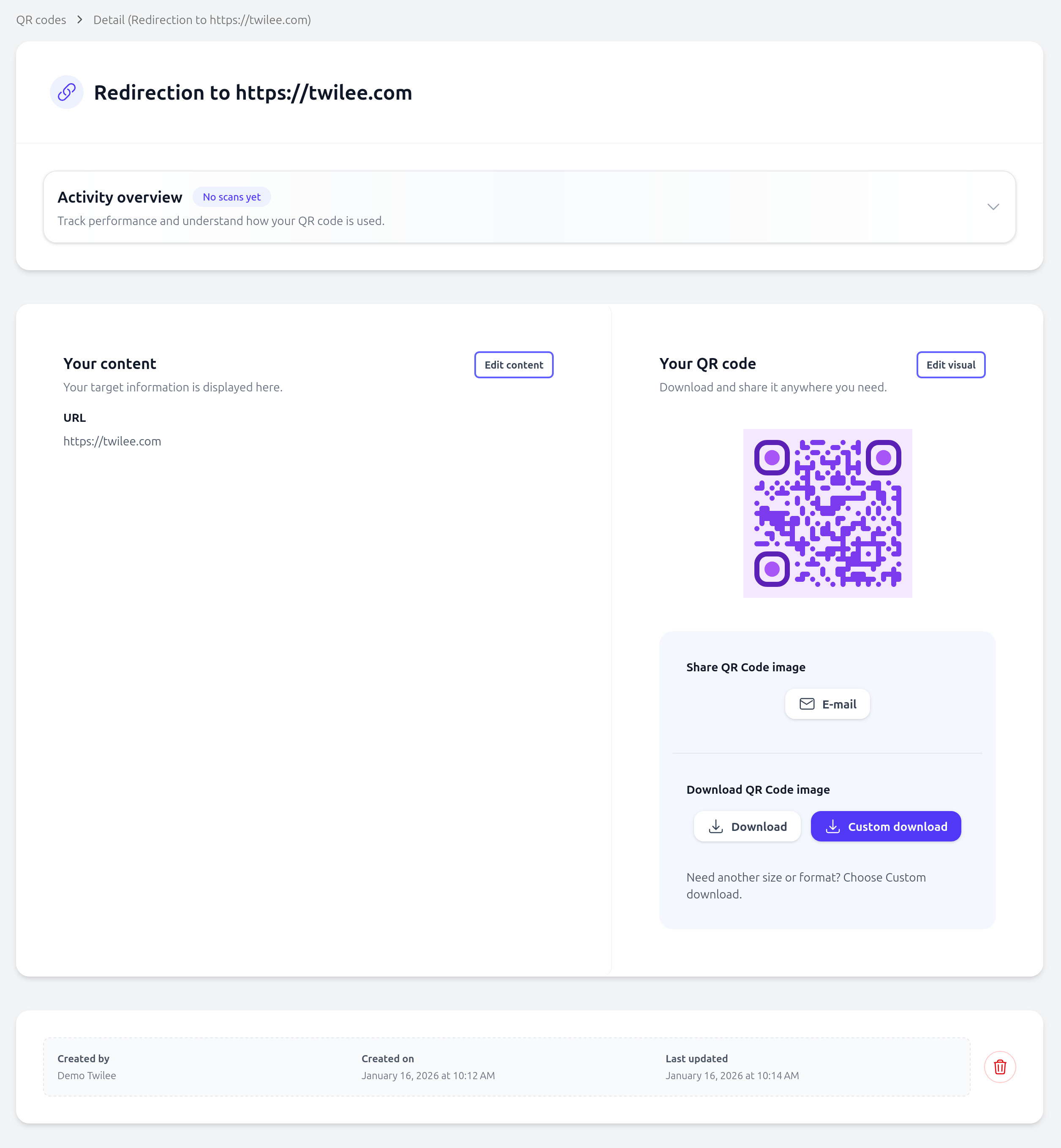 Qr codes listing completed
