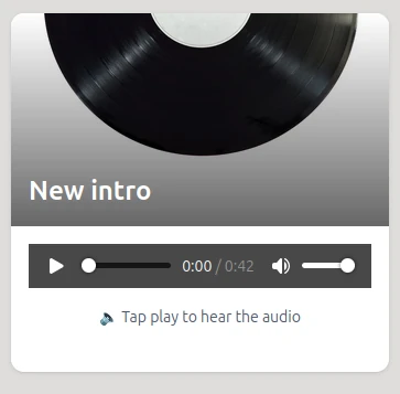 Twilee audio page with embedded player