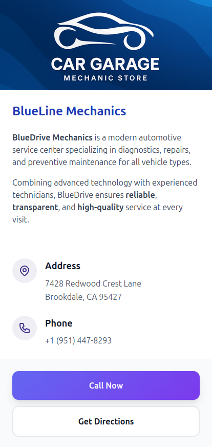 Business page QR code example