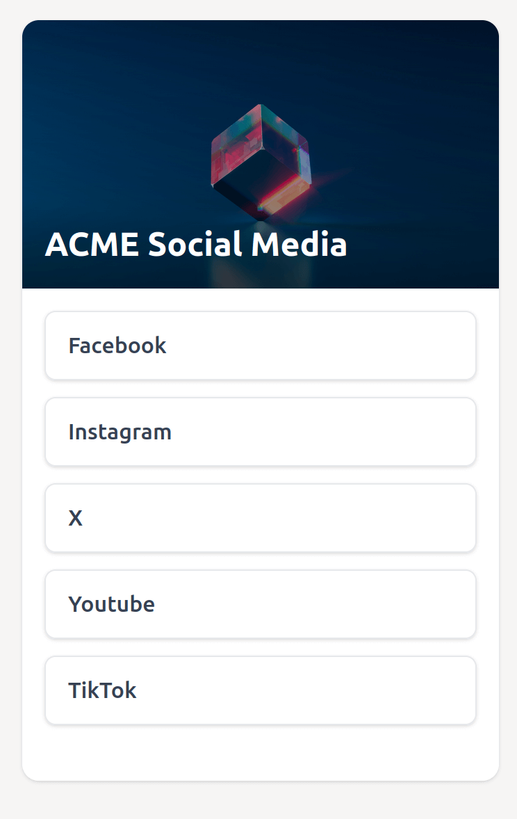 Examples of link-in-bio pages