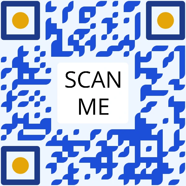 QR code with “Scan me” callout