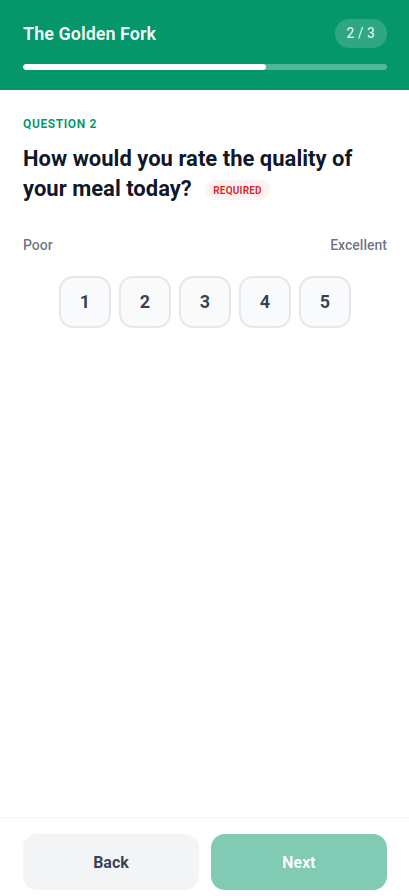 Exemple de question à échelle de notation