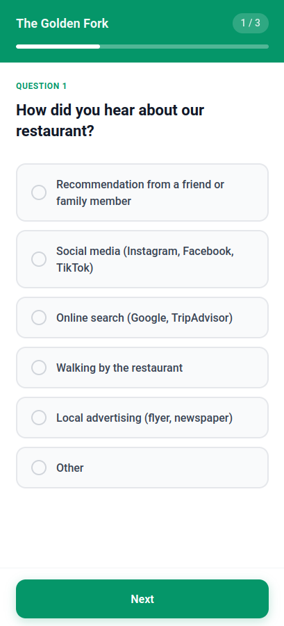 Exemple de question à choix unique