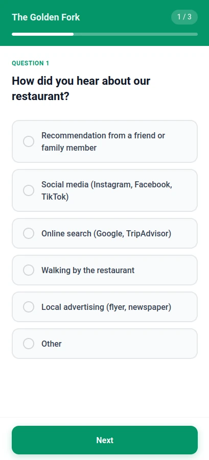 Voorbeeld van een enkelvoudige-keuzevraag